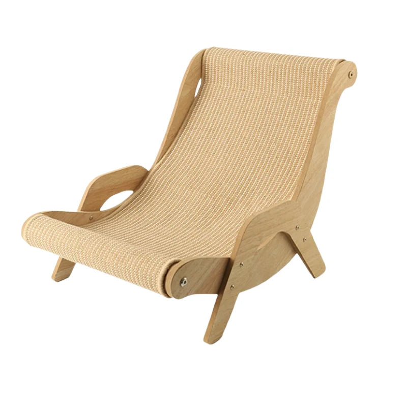 Cat Lounge Chair Sisal Scratcher & Wood Frame