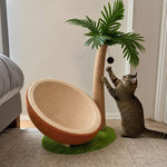 Cat Lounger Tree Coconut Shell Bed Soft Felt Interior