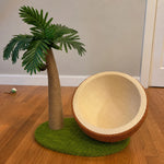 Cat Lounger Tree Coconut Shell Bed Soft Felt Interior