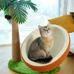 Cat Lounger Tree Coconut Shell Bed Soft Felt Interior