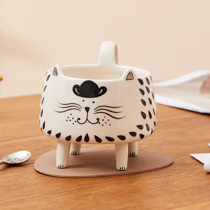 Cat Mug Ceramic Cat-Shaped Design 11.8 Oz Capacity