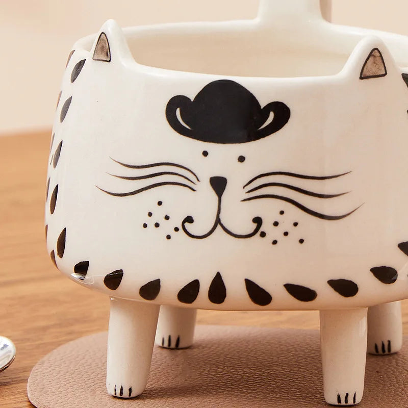 Cat Mug Ceramic Cat-Shaped Design 11.8 Oz Capacity