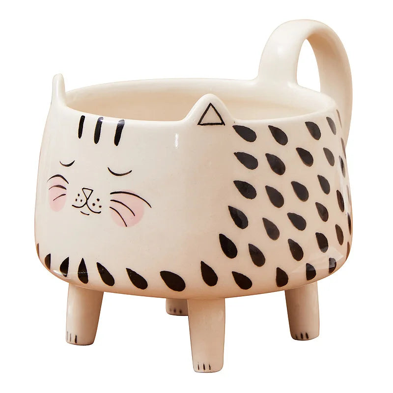 Cat Mug Ceramic Cat-Shaped Design 11.8 Oz Capacity