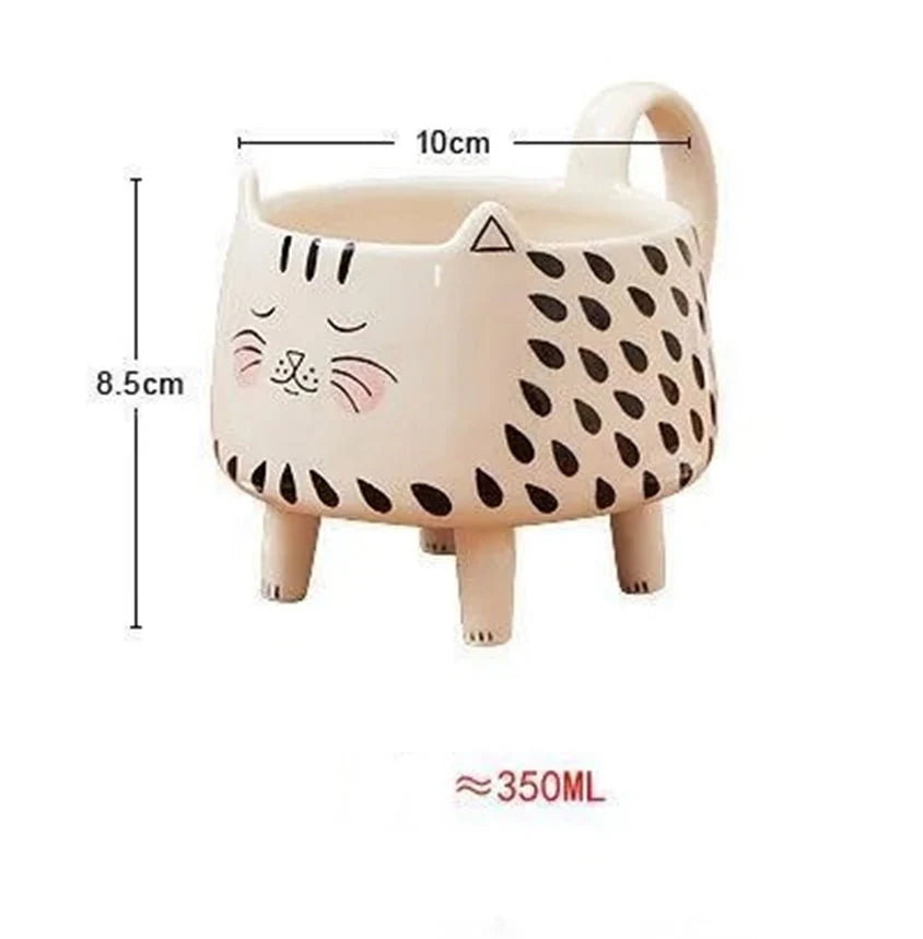 Cat Mug Ceramic Cat-Shaped Design 11.8 Oz Capacity