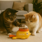 Cat Puzzle Feeder Slow-Feed & Easy-Fill Duck Design