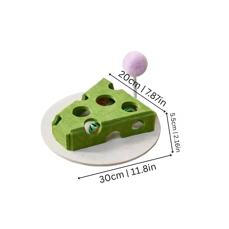 Cat Puzzle Toy Felt Hidden Pockets & Dangling Toys