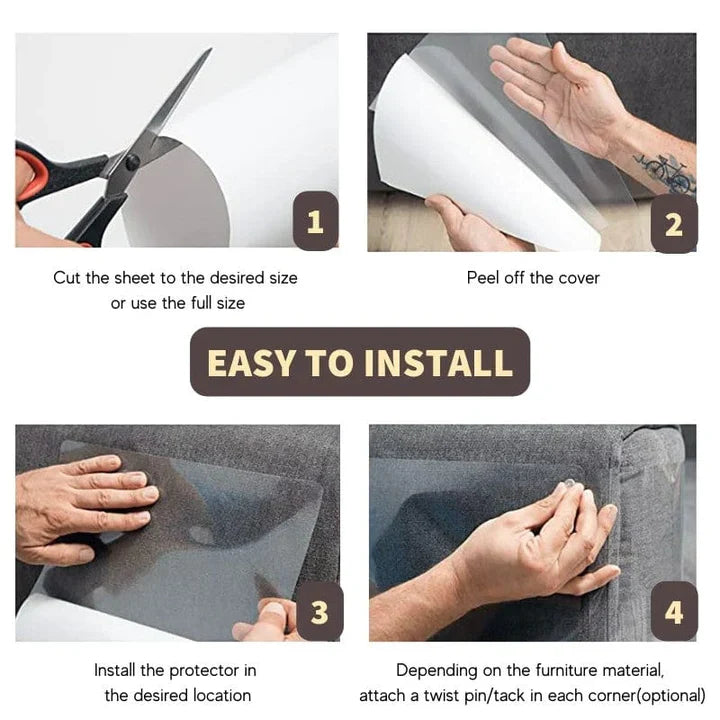 Cat Scratch Protector Transparent Self-Adhesive 30 x 45 Cm