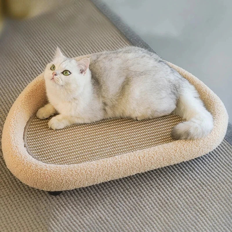Cat Scratcher Bed Curved Felt & Sisal Non-Slip