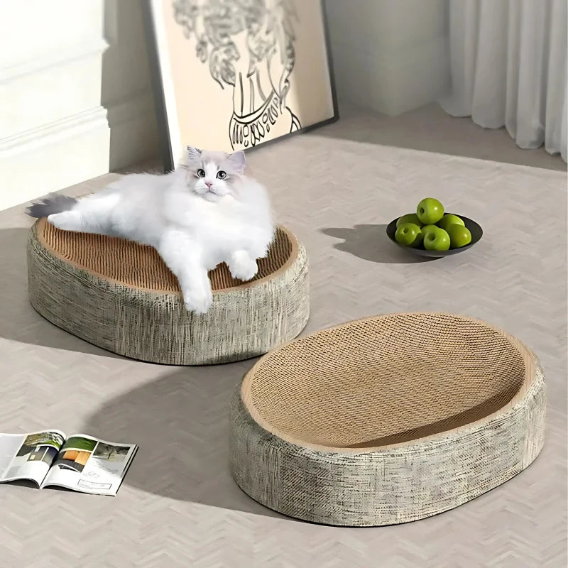 Cat Scratcher Bed Sisal Scratch Surface Oval Lounge Pad