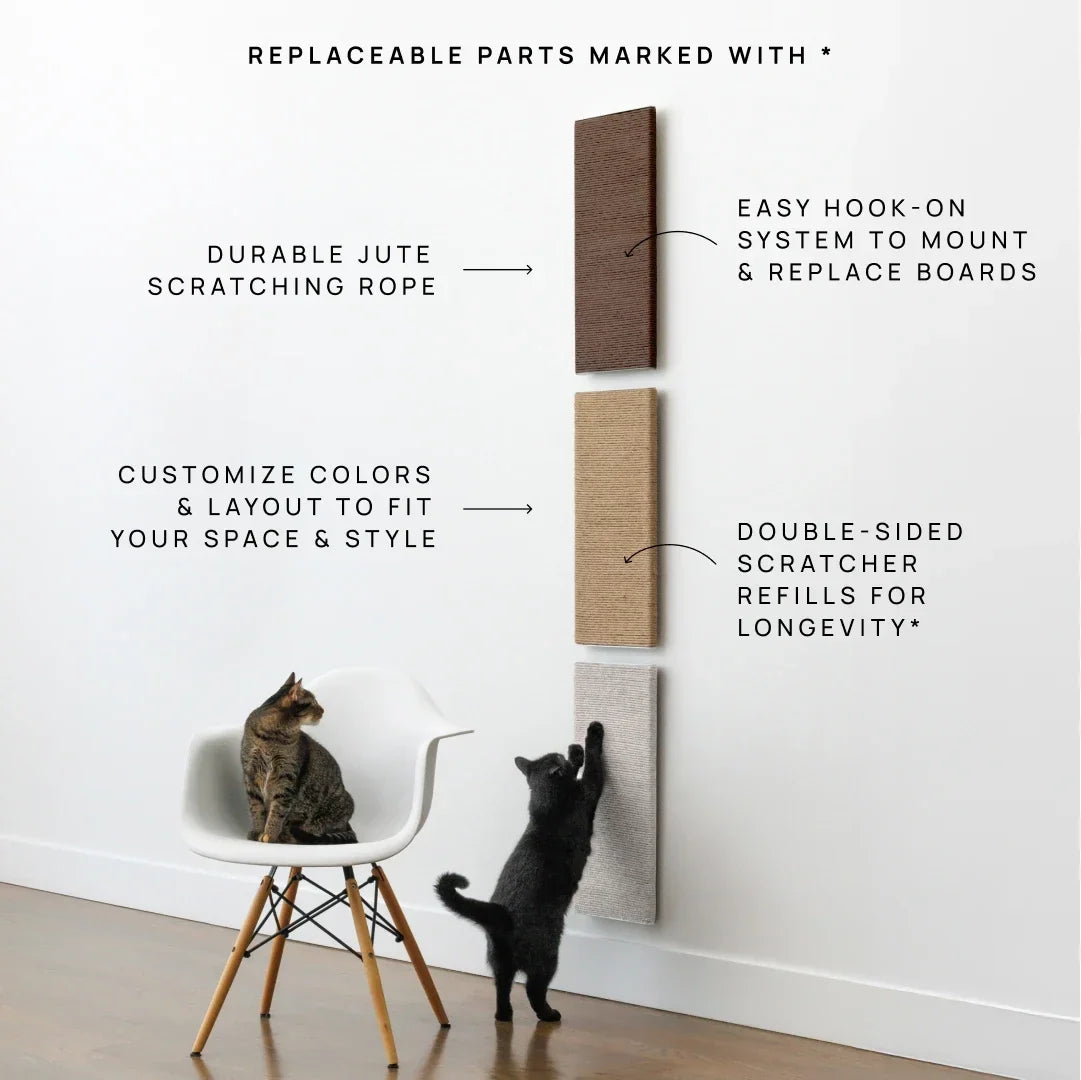 Cat Scratcher Wall-Mounted Modular Textured Surface