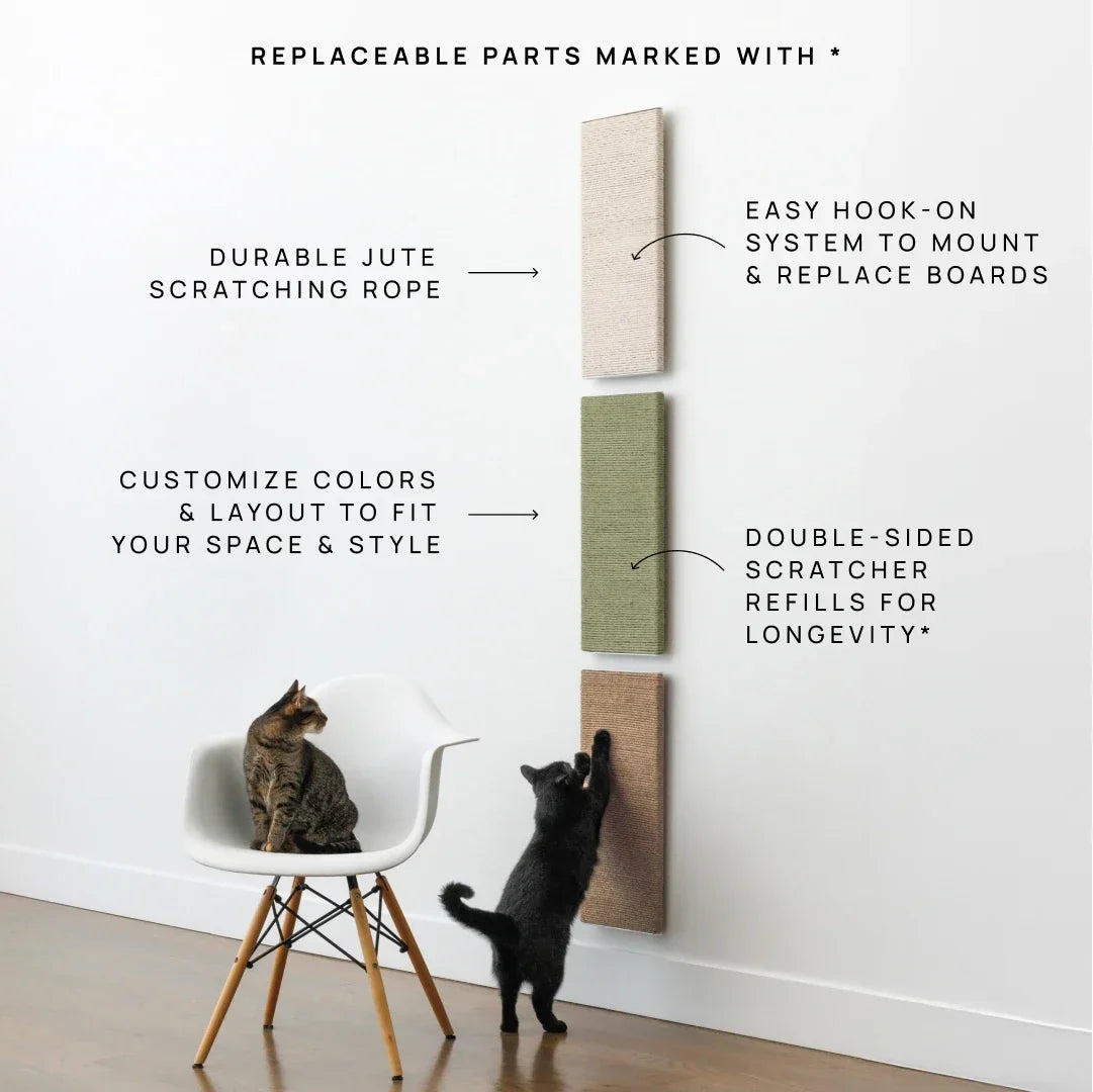 Cat Scratcher Wall-Mounted Modular Textured Surface