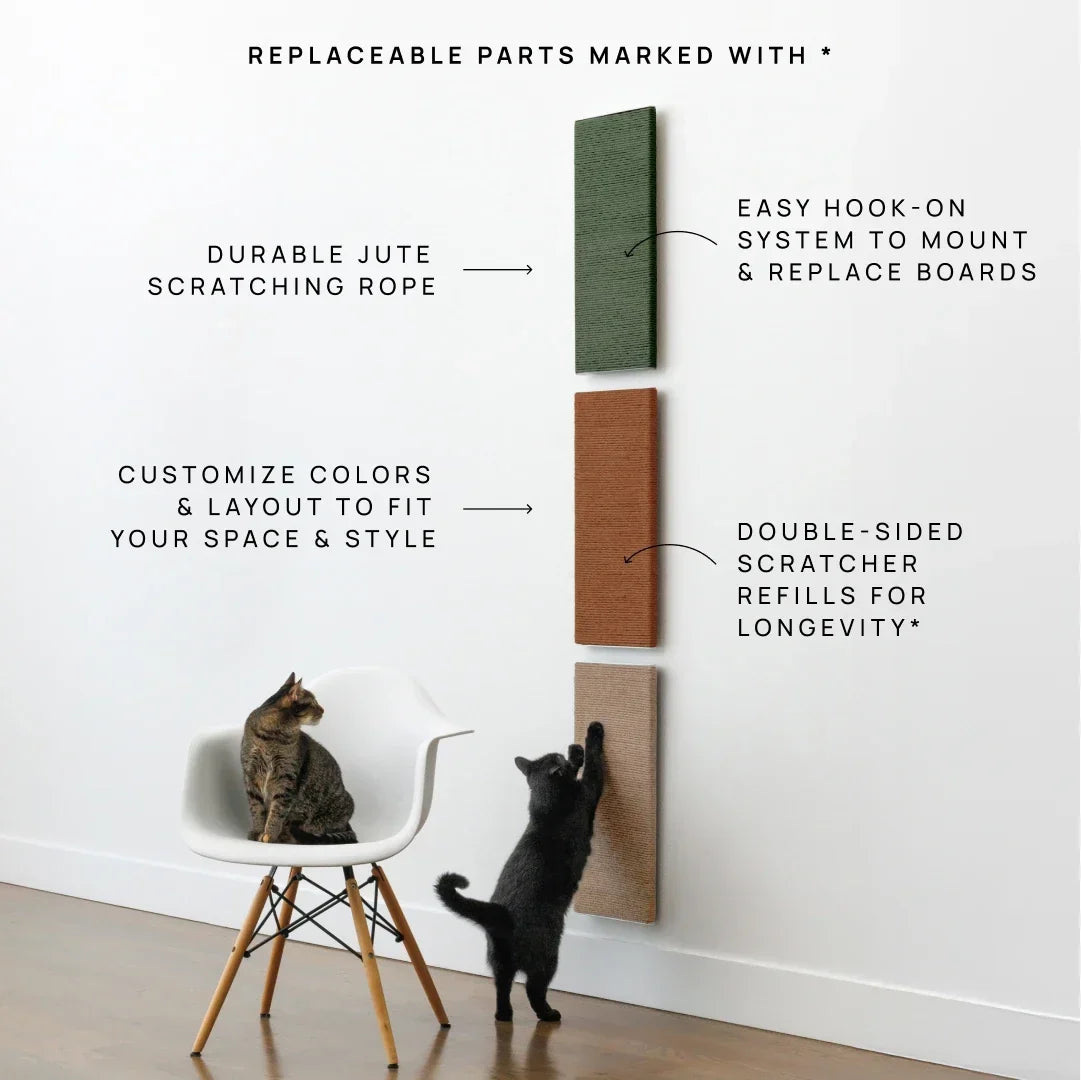 Cat Scratcher Wall-Mounted Modular Textured Surface