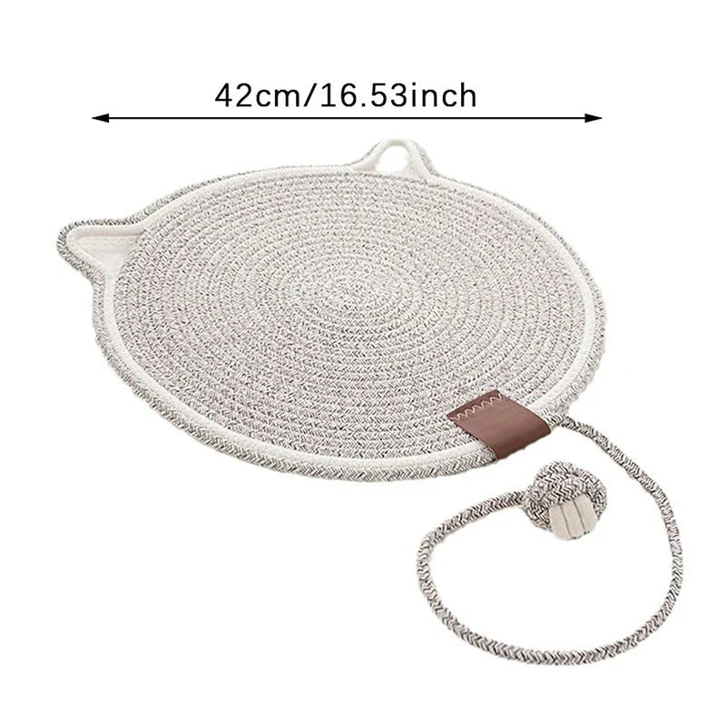 Cat Scratching Mat Natural Sisal Double-Sided Dangling Toy