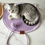 Cat Scratching Mat Reversible Sisal With Dangling Toy