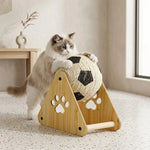 Cat Scratching Toy Stand Sisal Surface Suspended Soccer Ball