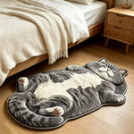 Cat Shaped Rug Soft Washable Non-Slip Backing