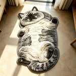 Cat Shaped Rug Soft Washable Non-Slip Backing