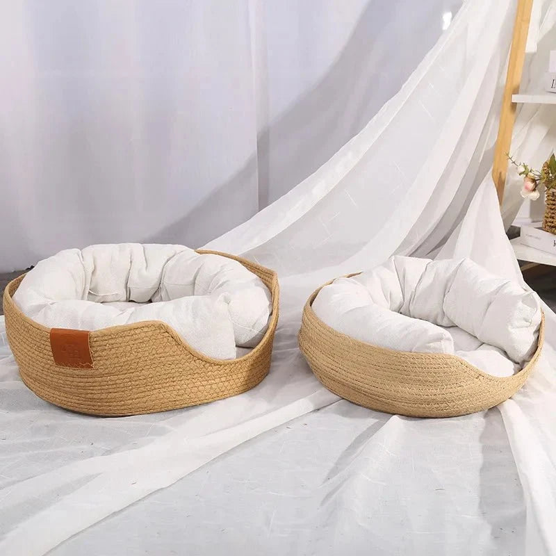 Cat Sofa Bamboo Frame Cotton Cushion Removable Washable Cover