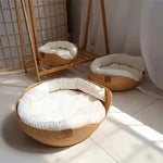 Cat Sofa Bamboo Frame Cotton Cushion Removable Washable Cover