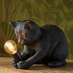 Cat Table Lamp Resin Kitten Design