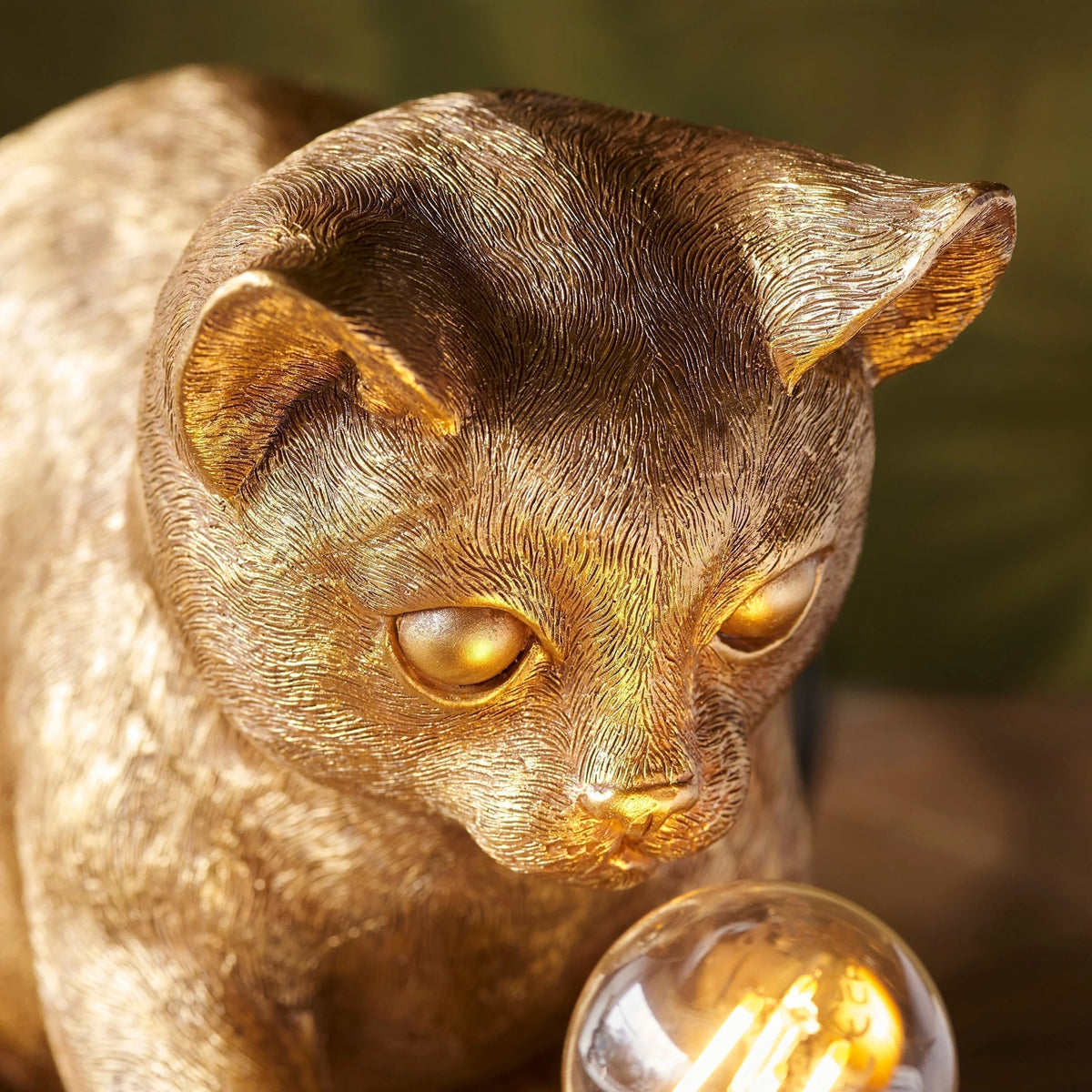 Cat Table Lamp Resin Kitten Design
