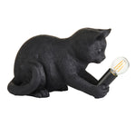Cat Table Lamp Resin Kitten Design