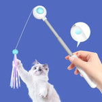Cat Teaser Stick Feather & Built-In Laser Light