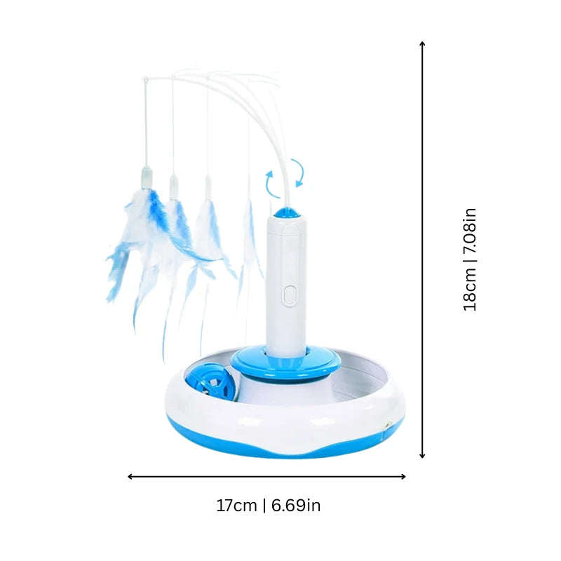 Cat Teaser Wand Feather & 360° Spin Lightweight ABS