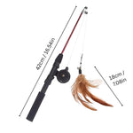 Cat Teaser Wand Telescopic Feather Lure Fiberglass Pole