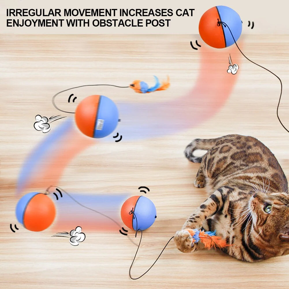 Cat Toy Automatic Erratic Movement Feather Attachment