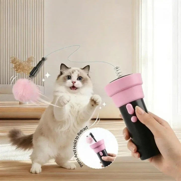 Cat Toy Electric Retractable Teaser Wand