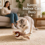 Cat Toy Flapping Chirping Bird USB Rechargeable Plush Kicker