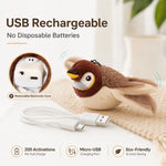 Cat Toy Flapping Chirping Bird USB Rechargeable Plush Kicker