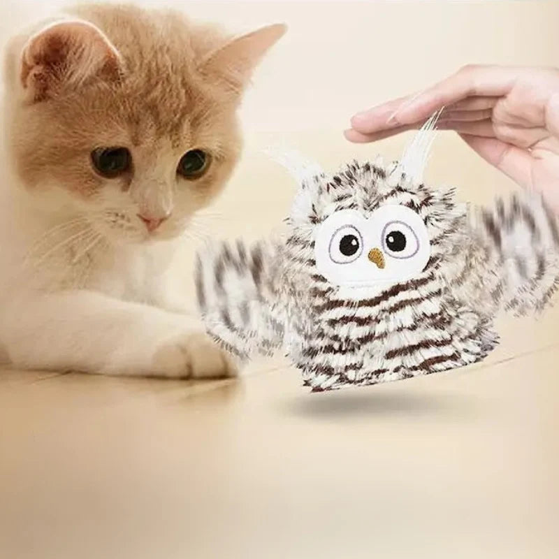 Cat Toy Flapping Wings & Owl Sounds USB-C Rechargeable