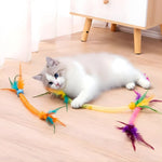 Cat Toy Interactive Feather Teaser Bell & Catnip 3-Pack