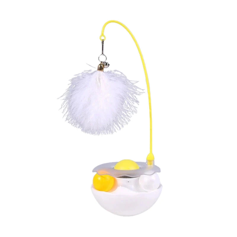 Cat Toy Motion-Powered Feather Top & Rolling Balls