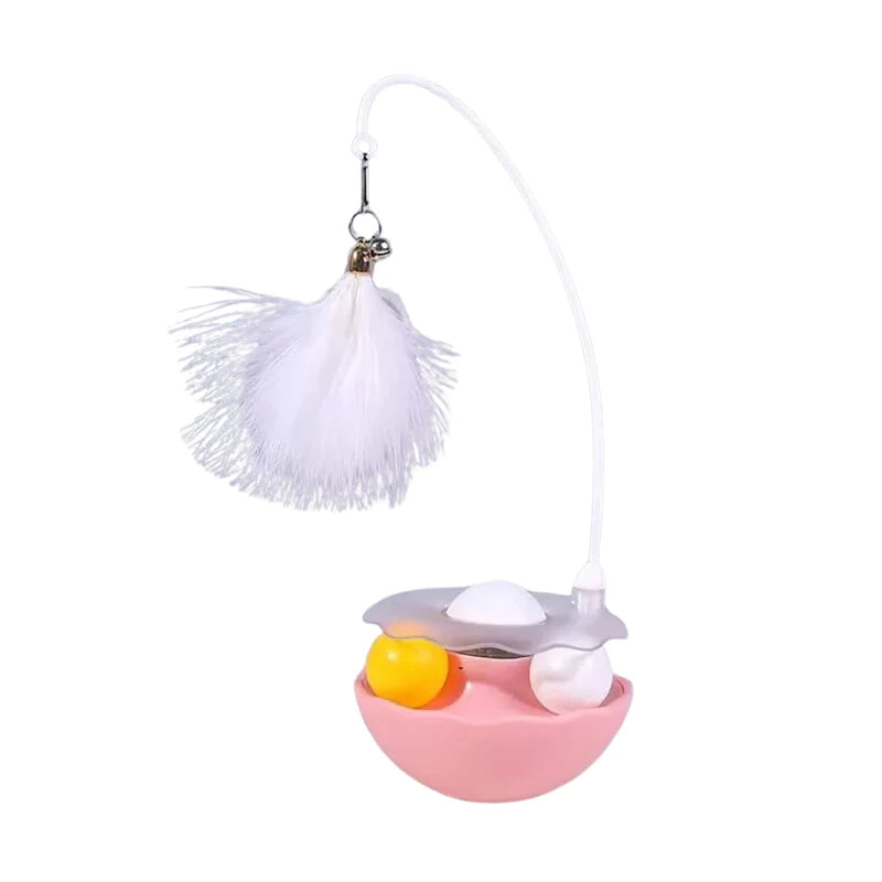 Cat Toy Motion-Powered Feather Top & Rolling Balls