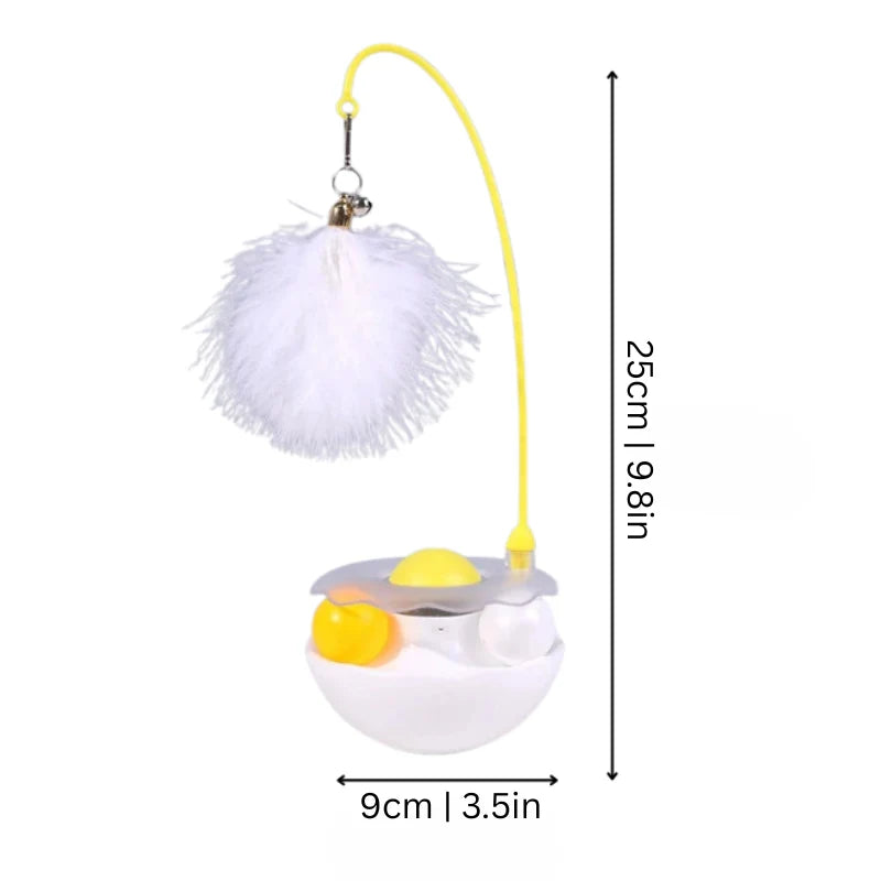 Cat Toy Motion-Powered Feather Top & Rolling Balls