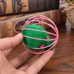 Cat Toy Rolling Metal Cage With Furry Mouse