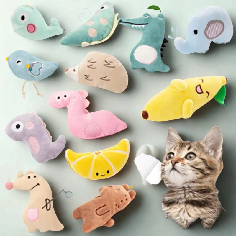 Cat Toy Set Bite-Resistant Catnip Plush Set of 4
