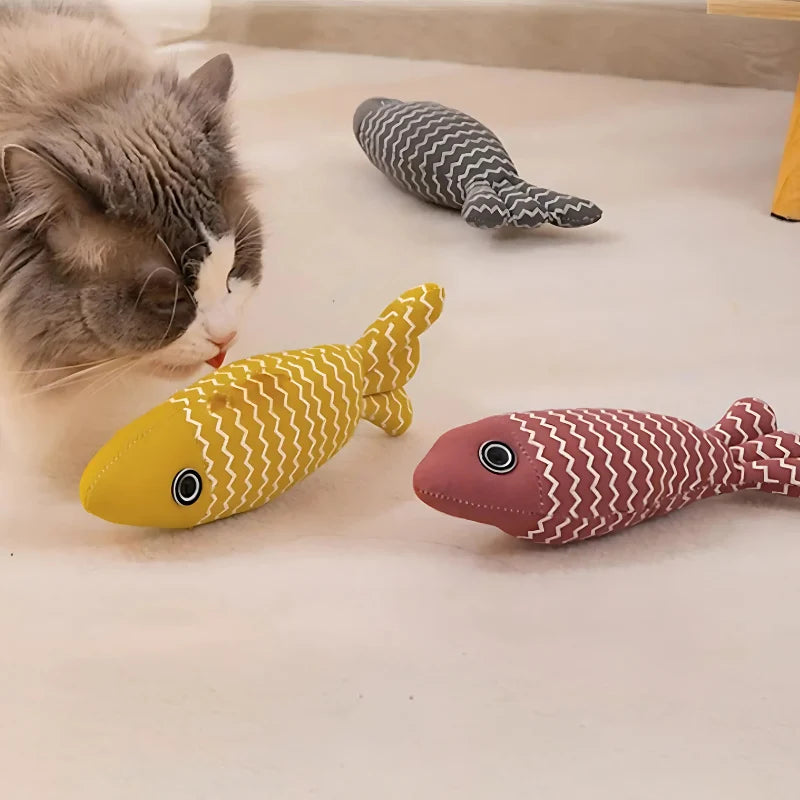 Cat Toy Set Fish-Shaped Catnip 3-Pack