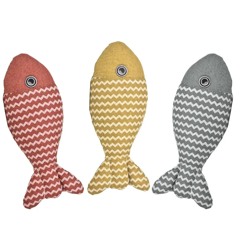 Cat Toy Set Fish-Shaped Catnip-Filled 3-Pack