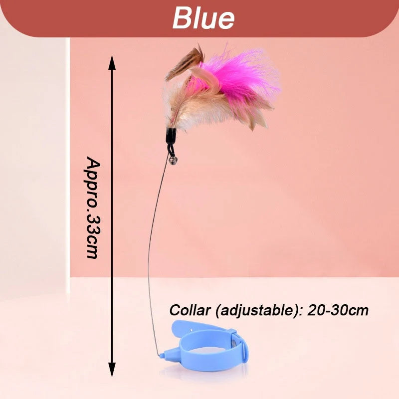 Cat Toy Wearable Silicone Ankle Strap Feather Design