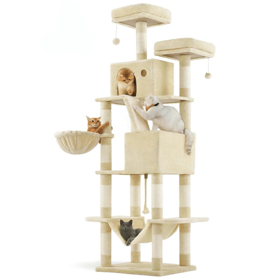 Cat Tree 2m Tall Plush Platforms 13 Sisal Posts