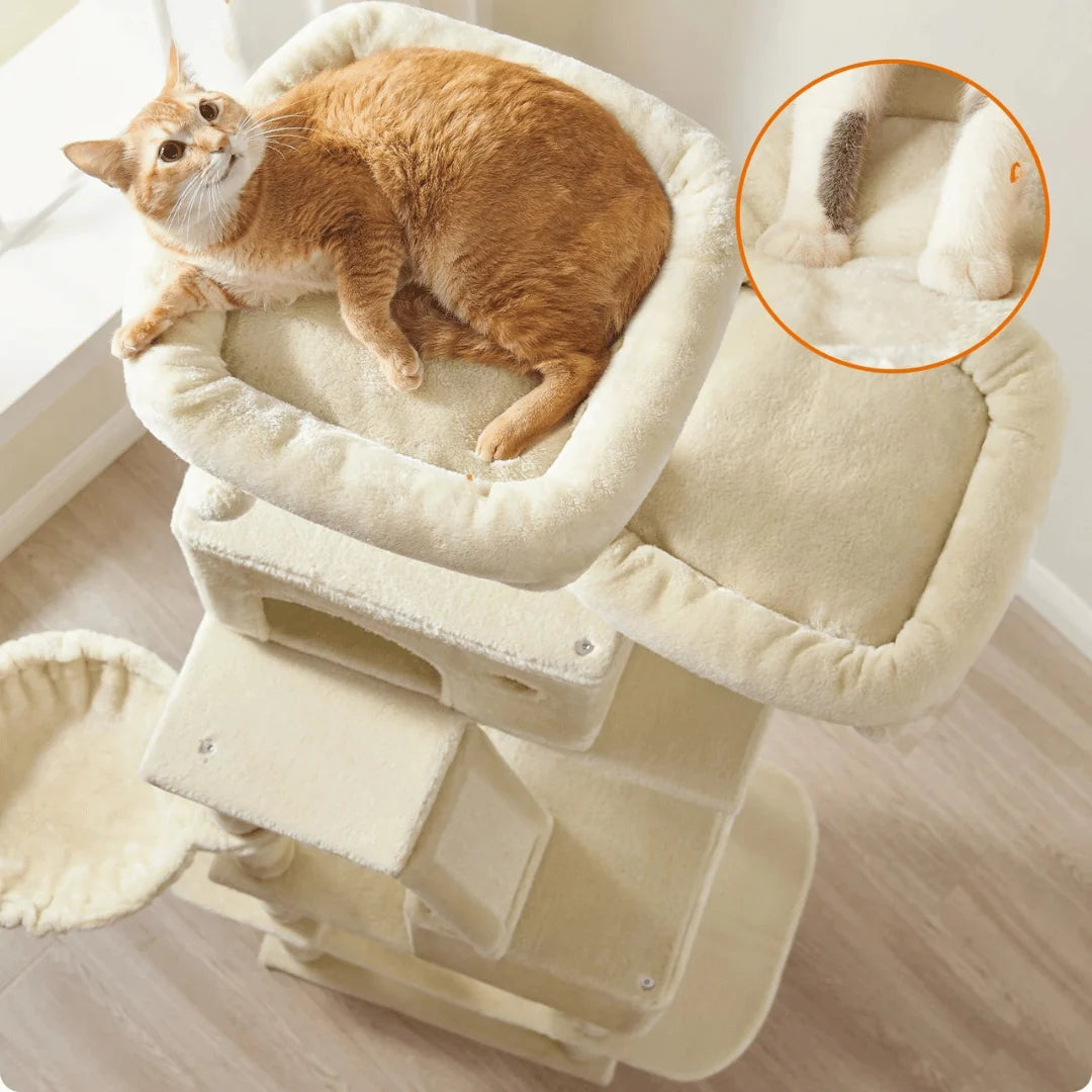 Cat Tree 2m Tall Plush Platforms 13 Sisal Posts