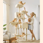 Cat Tree 2m Tall Plush Platforms 13 Sisal Posts