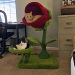 Cat Tree Flower-Shaped Plush Nest & Sisal Scratching Posts