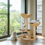 Cat Tree Three-Level Plush Sisal Scratching Posts