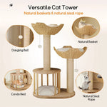 Cat Tree Three-Level Plush Sisal Scratching Posts