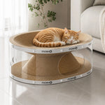 Cat Tunnel Scratcher Bed Transparent Panel Double Layer